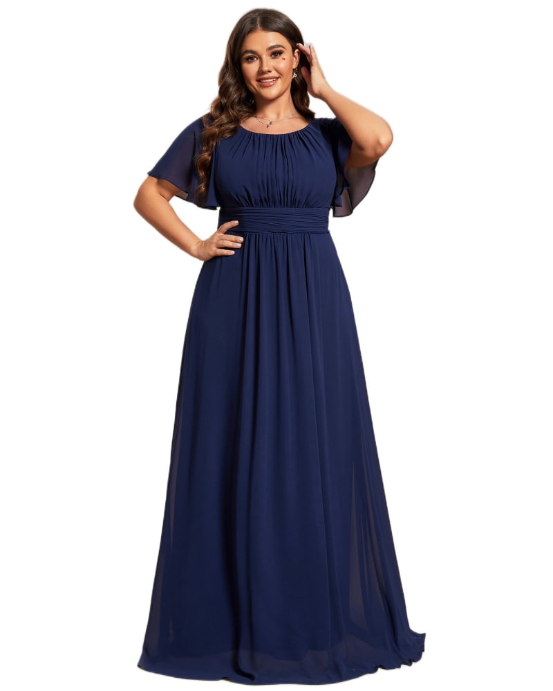 Navy blue plus cheap size bridesmaid dresses